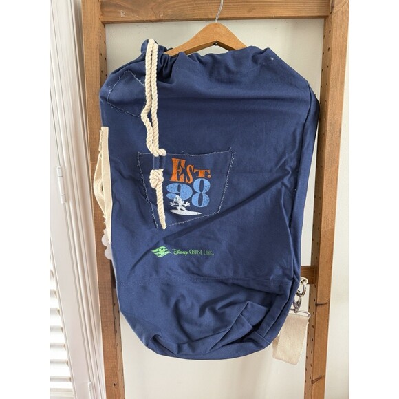 Disney Cruise Castaway Cay Bahamas Blue Drawstring Tote Duffel Bag Surf NEW NWT main image 5